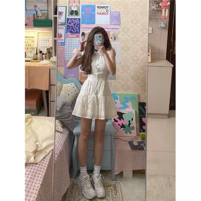 Đầm nút đan dây lưng sẵn size M