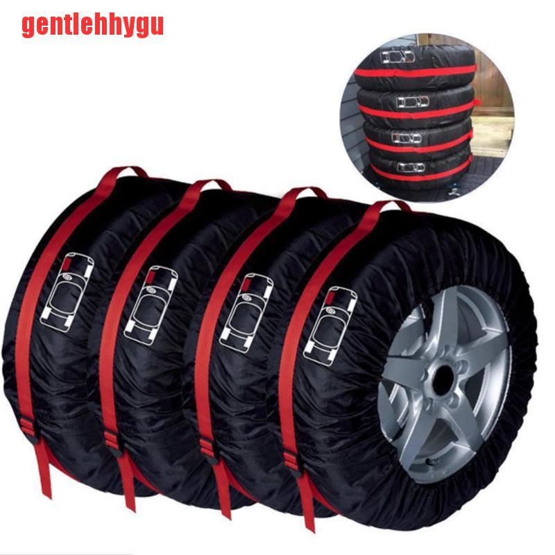 [gentlehhygu]4Pcs Spare Tire Cover Case Polyester Winter Summer Car Tire Care Storage Bags