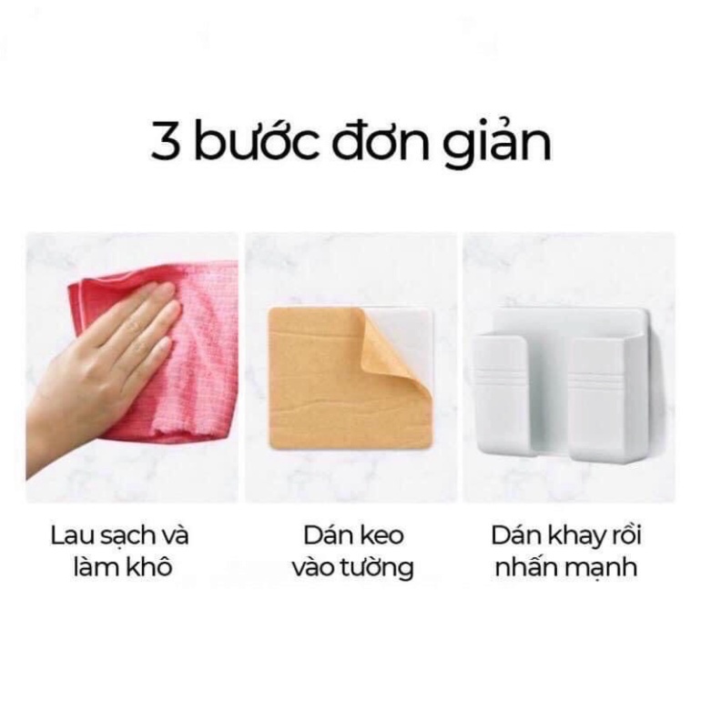 Kệ Dán Tường Để RemoteĐồ 🍒 FREESHIP🍒 Giá Đỡ Sạc Điện Thoại - Có Móc Treo Giữ Dây Điện