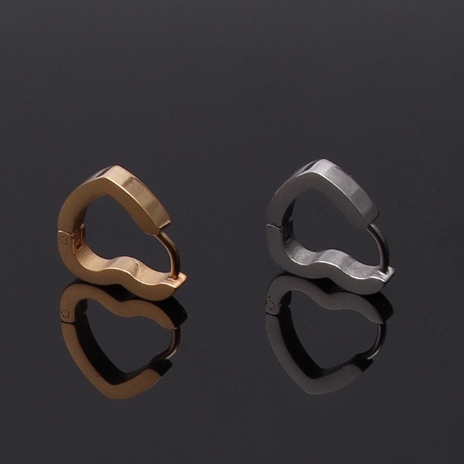 1 chiếc - Khuyên tai trái tim thép không rỉ siêu xinh