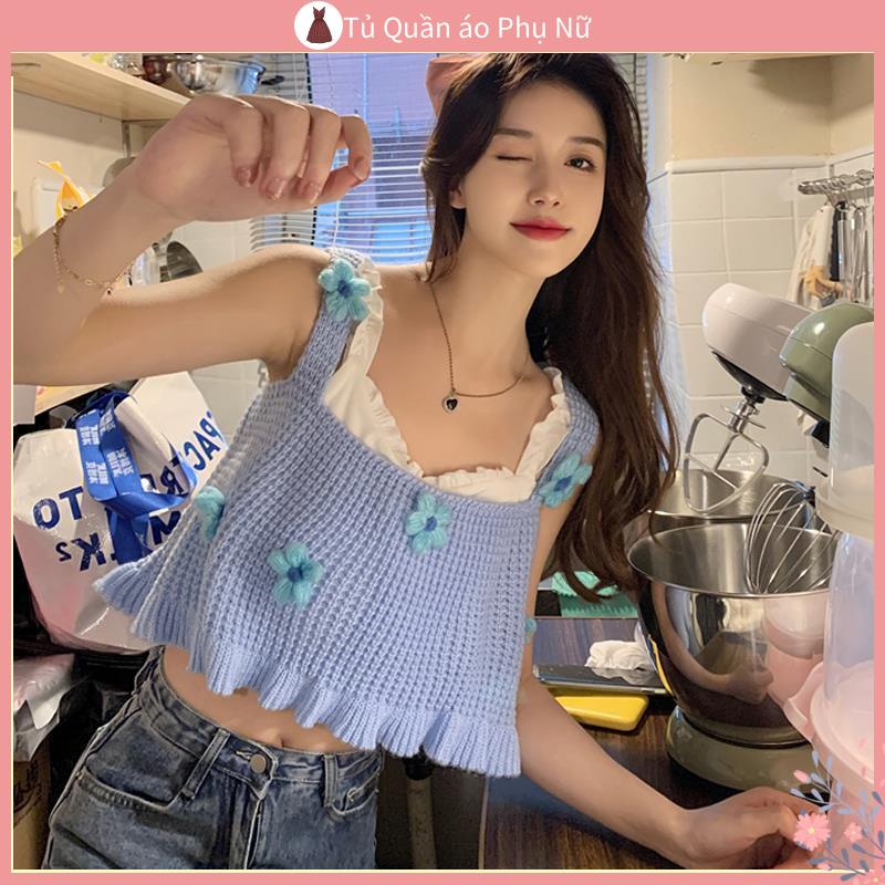/ O Gile n > h n qu > Áo Hai Dây Dáng Ngắn Phong Cách Nhật Bản Ngọt Ngào Thời Trang Xuân Hè 2022 Cho Nữ