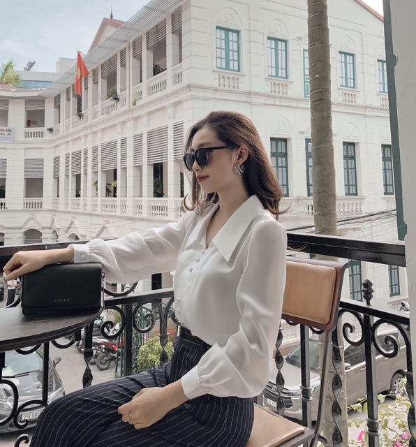 [Mã SKAMFSW175 giảm 10K đơn 50K] đơn 99K] ZIEL Sơ mi lụa tay bồng | Cloudy Shirt [SHIP HOẢ TỐC] | BigBuy360 - bigbuy360.vn