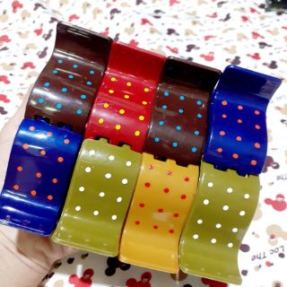 Combo 4 cái Kẹp tóc 5 răng bóng màu chấm bi