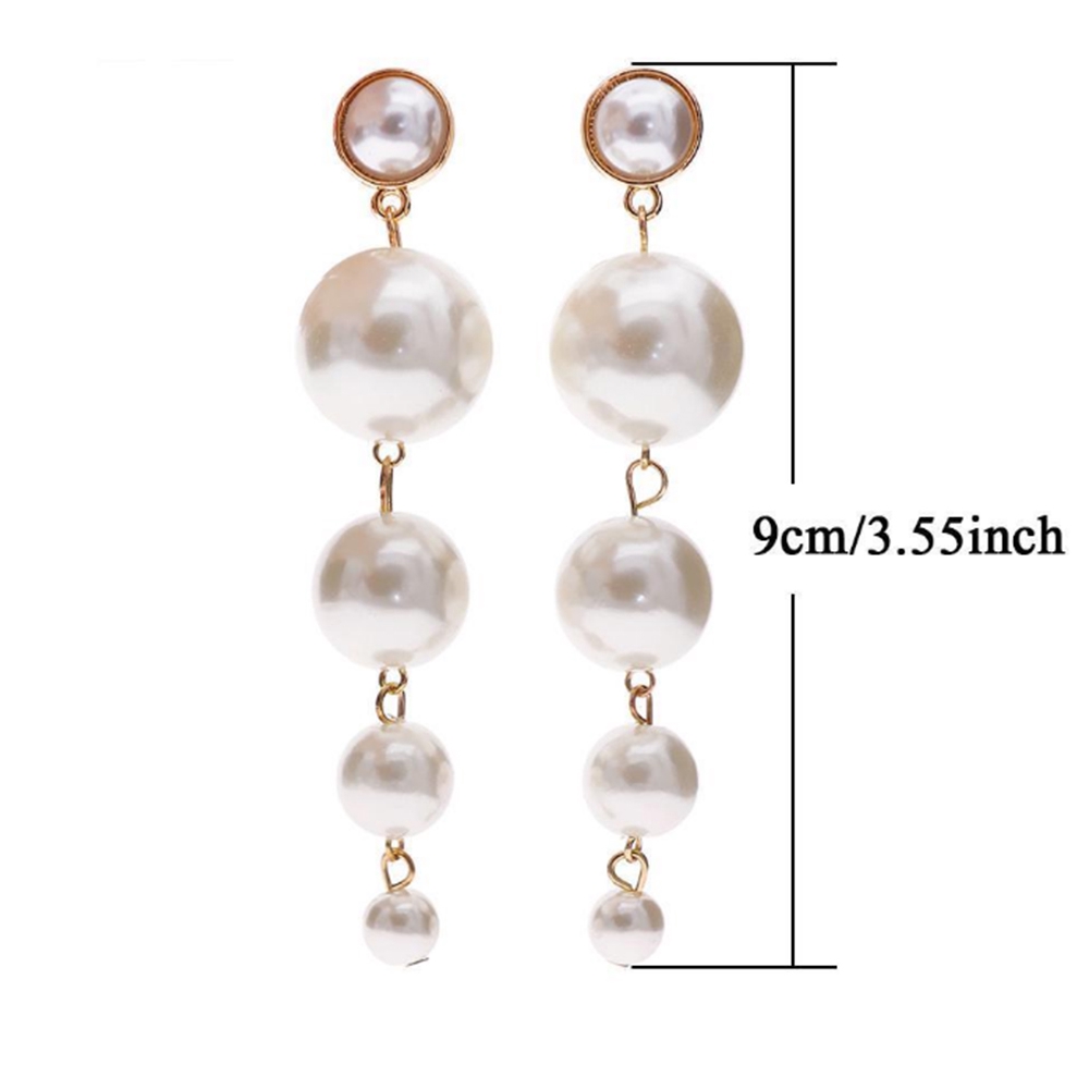 Bông tai tua rua hạt ngọc trai nhân tạo thanh lịch sang trọng