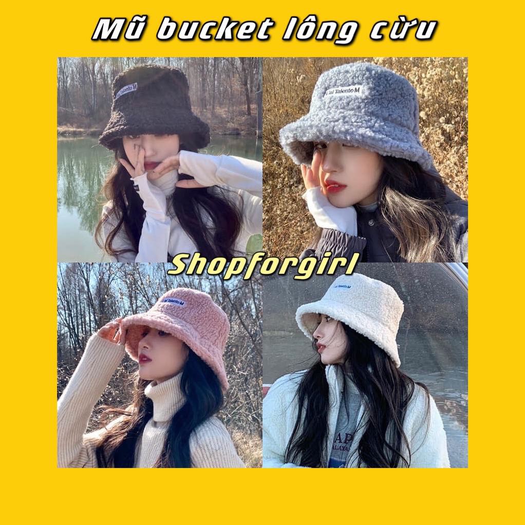 Mũ Bucket Lông Cừu Hai Talento M -shopforgirl