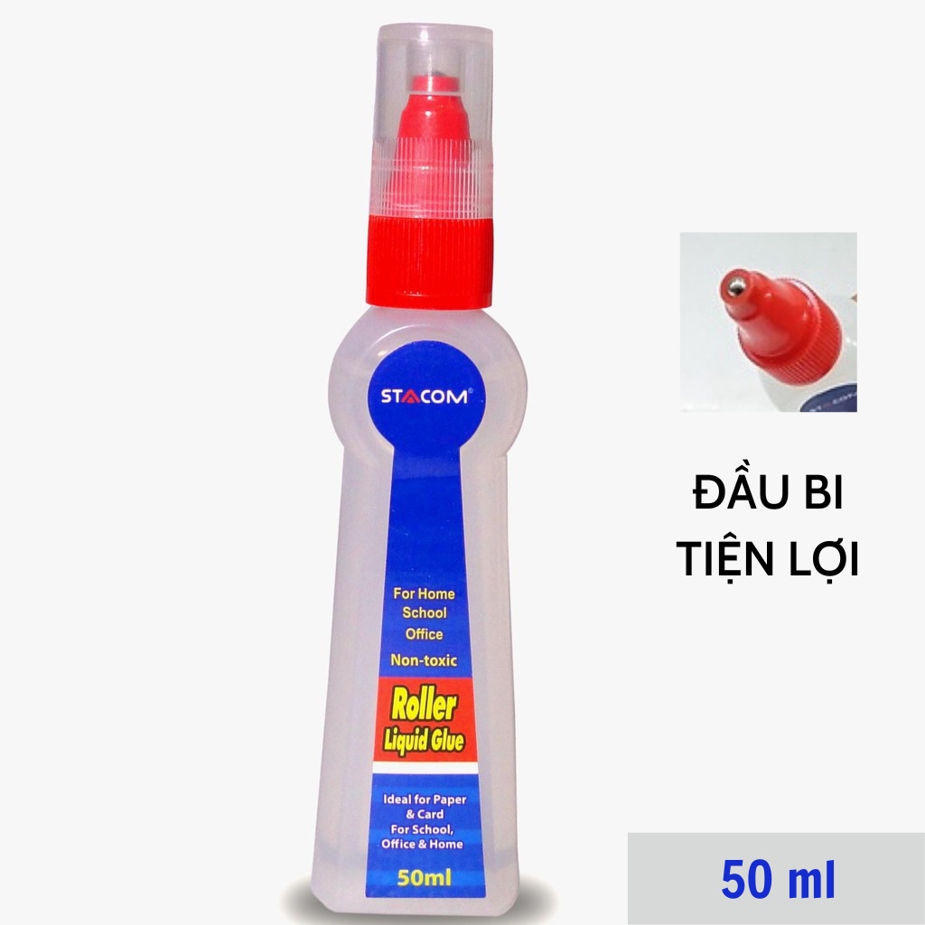 Hồ dán nước đầu bi, keo dán giấy cho học sinh/ văn phòng Stacom LG150R dung tích 50ml
