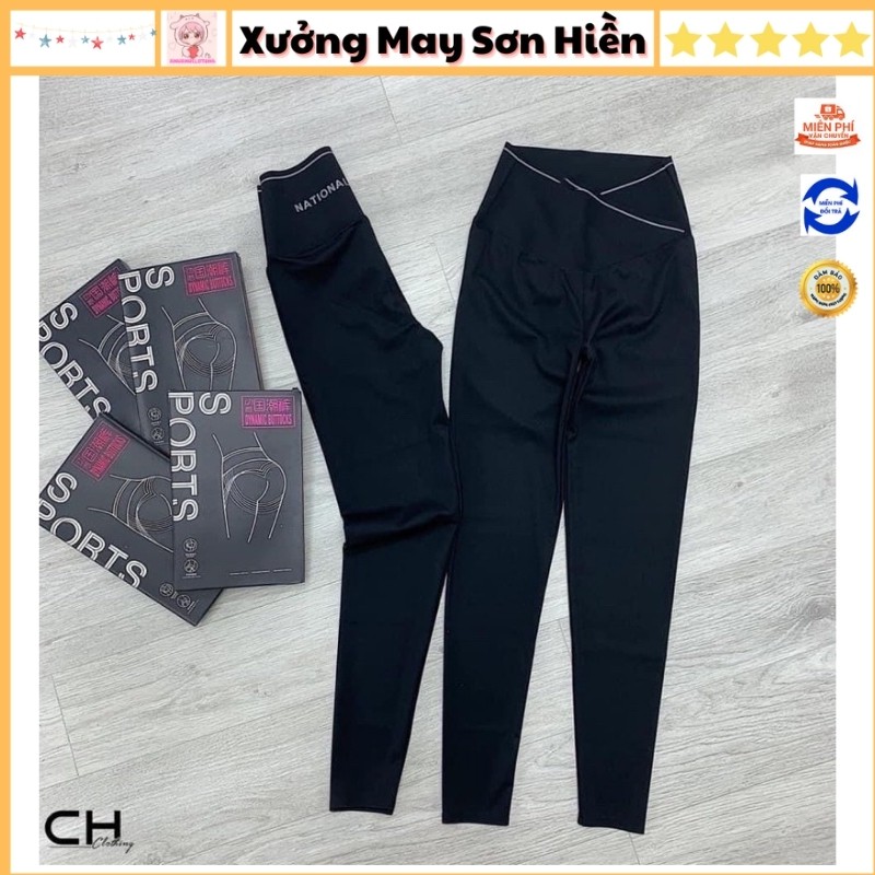 Quần Leggings Cạp Chéo Gen Bụng Chất Umi Cao Cấp Quần Legging Cạp Cao 10cm Xưởng May Sơn Hiền MSLG