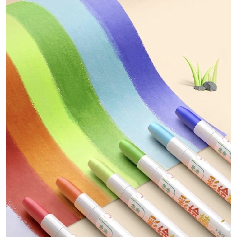 (MẪU MỚI) Sáp màu, sáp lụa, kèm cọ tán màu SILKY CRAYON cho bé thoả sức sáng tạo