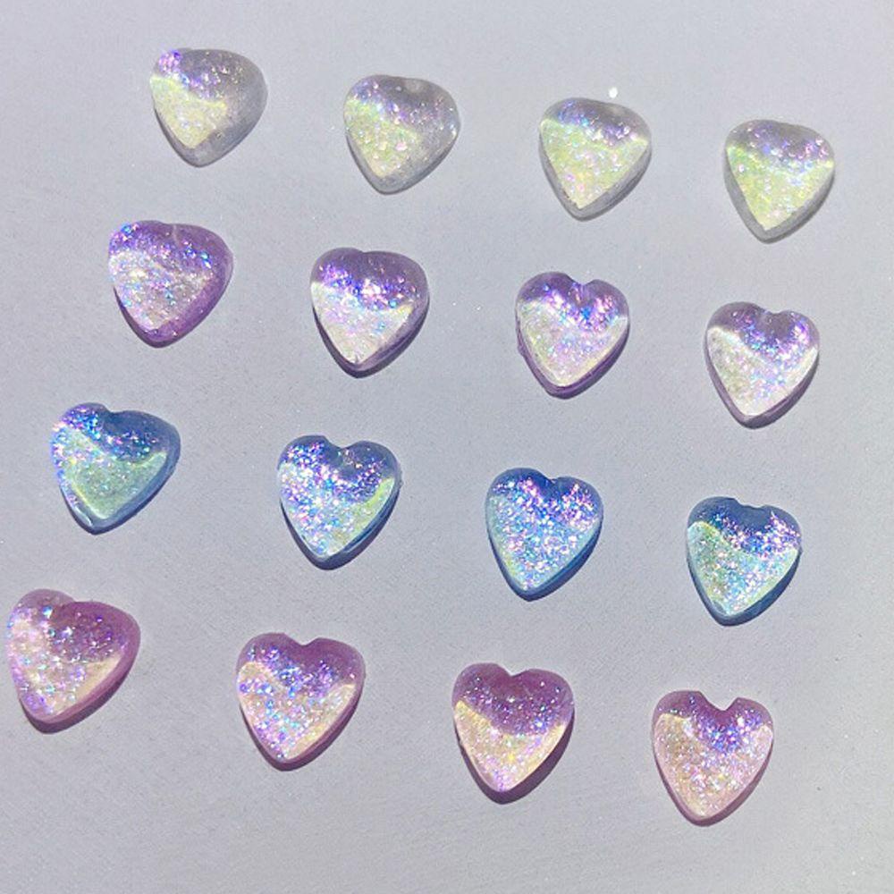 MOCHO Phụ Kiện Trang Trí Móng Tay Hình Trái Tim Nhiều Màu Sắc Bằng Nhựa Resin