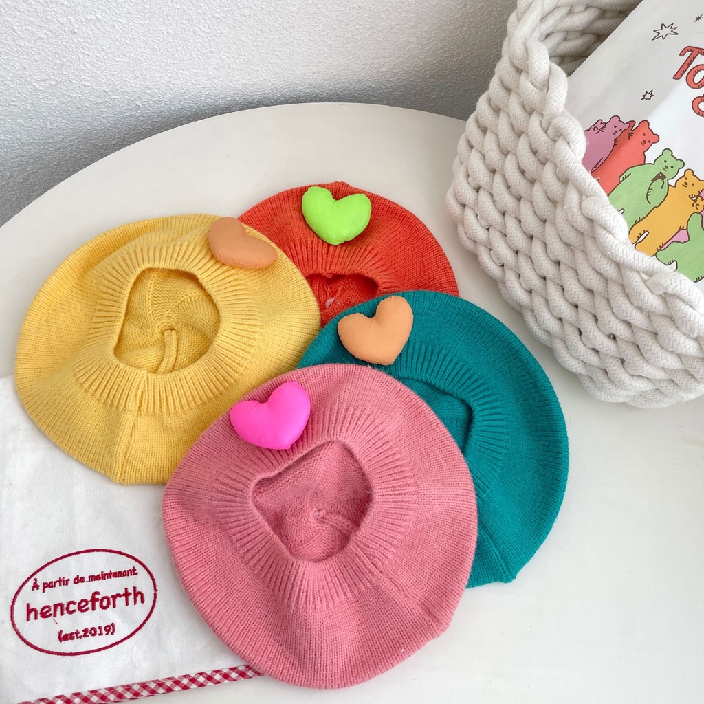 Mũ Beret Dệt Kim Ba Chiều Phong Cách Ins Cho Trẻ Em
