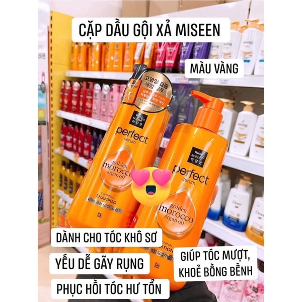 Dầu Gội &amp; Dầu Xả Dạng Serum Giàu Dưỡng Chất Mise En Scene Perfect Serum 680ml