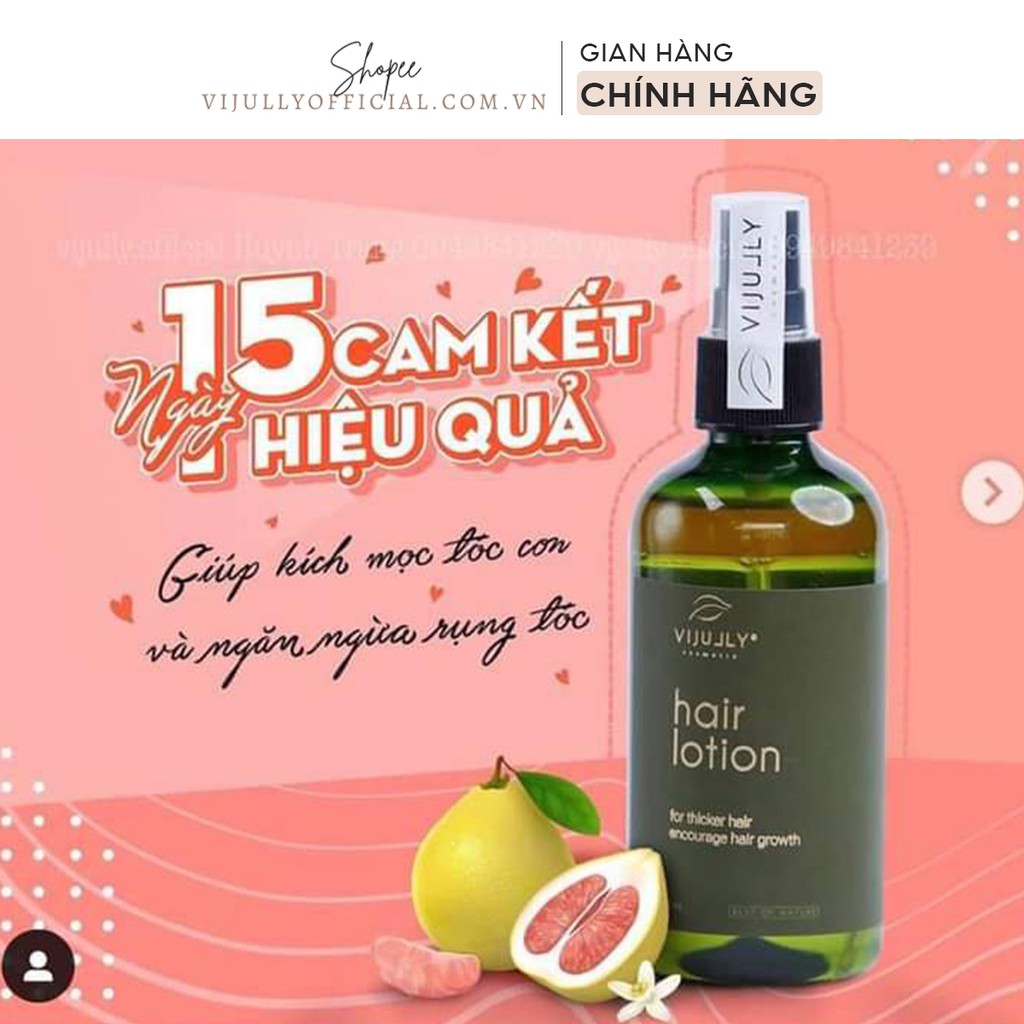 Combo 3 chai tinh dầu bưởi Vijully xịt kích thích mọc tóc nhanh dài, giảm rụng tóc