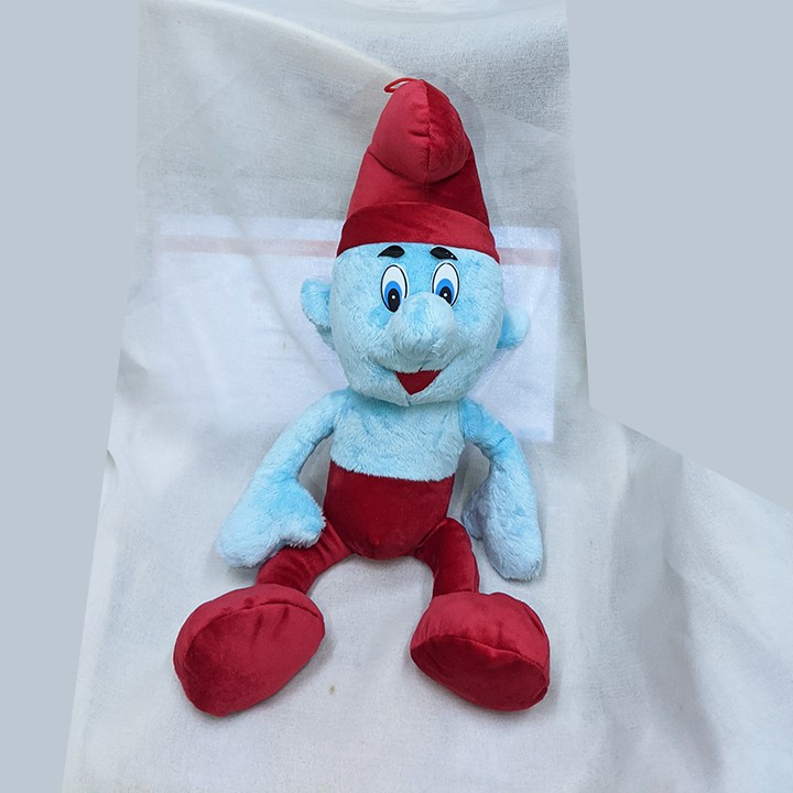 Thú bông xì trum xanh đỏ dài 45cm có dây treo, bông mềm đẹp. VTB03