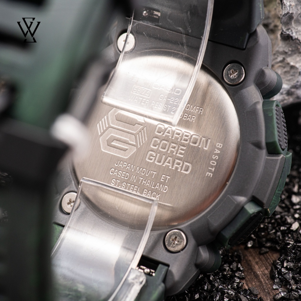 Đồng Hồ Năng Lượng Mặt Trời Nam Casio G-Shock WATCHSTORE GA-2200MFR-3A Mặt Kính Nhựa 47mm, Vỏ Và Dây Nhựa Bền Bỉ