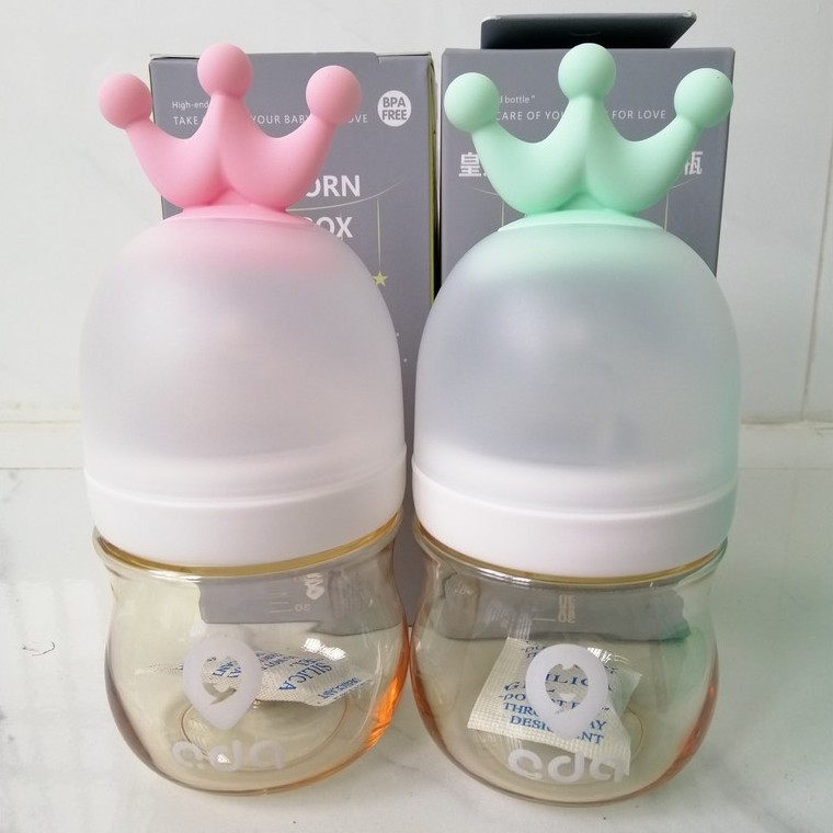 Bình sữa Cao Cấp ADA Núm ti silicone mềm mại, bầu ngắn, cổ rộng giống với ti mẹ_dung tích 120ml