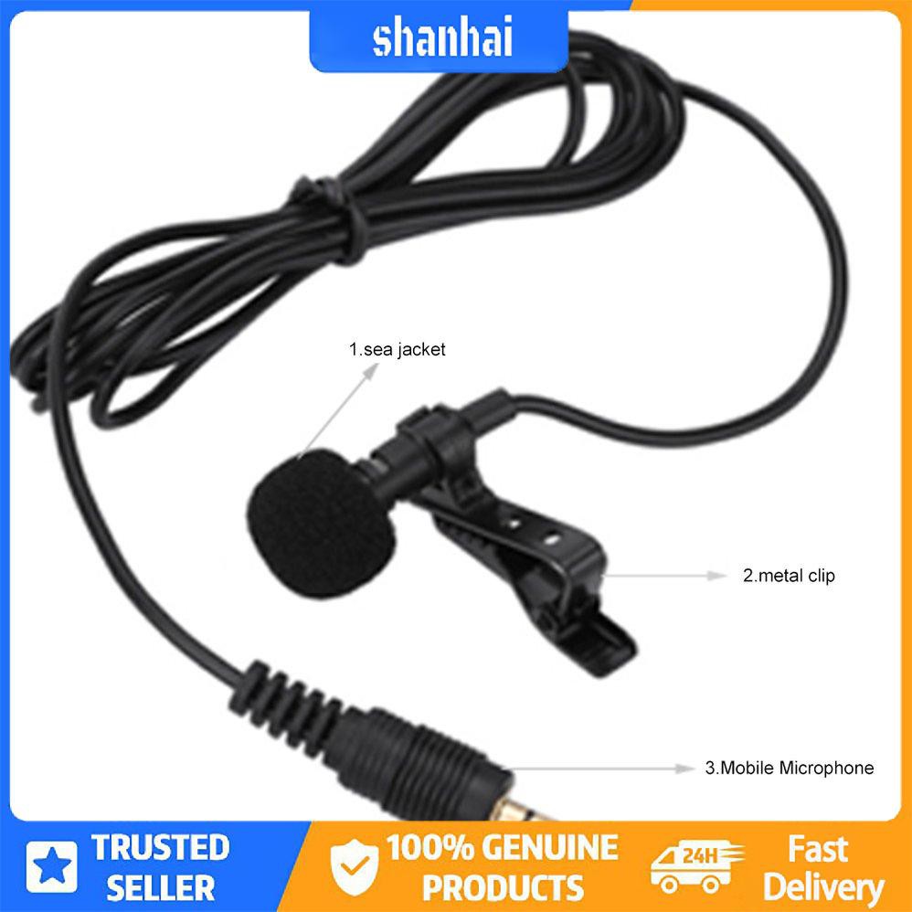 Microphone Condenser Clip-on Veel Lavalier Mic có dây cho điện thoại máy tính xách tay