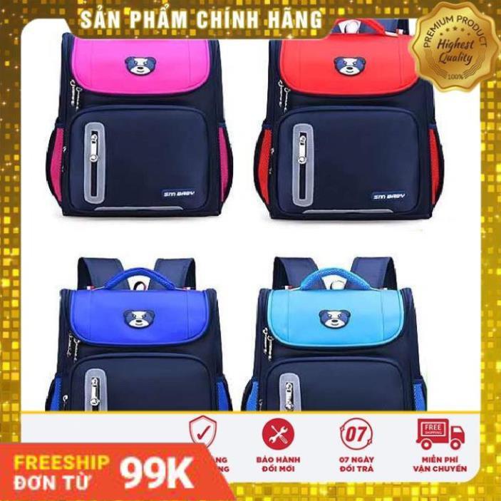 [Giảm Giá]  Cặp balo học sinh dáng hộp SM BABY siêu nhẹ ,phản quang ,chống mưa cho bé