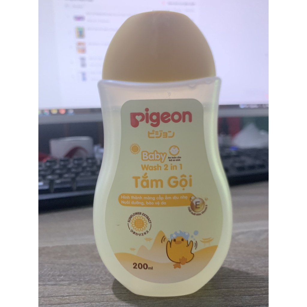 Sữa tắm Pigeon 200ml cho bé  ;an toàn  cho da (MẪU MÃ MỚI)
