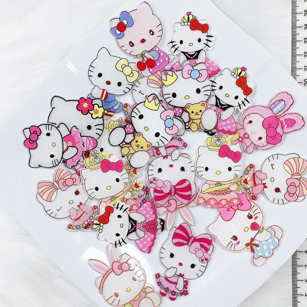Mô Hình Dẹt Hello Kitty Mèo Ngẫu Nhiên Trang Trí Ốp Điện Thoại / Mô Hình / Góc Học Tập