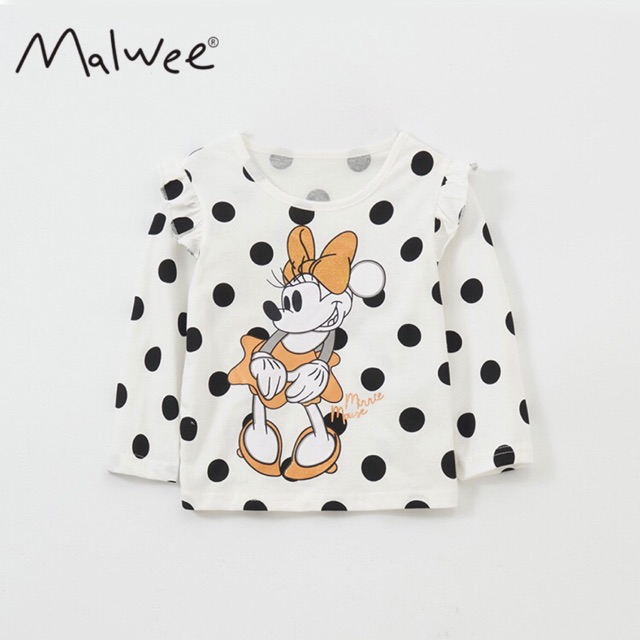 Áo Malwee thun cotton dài tay mickey