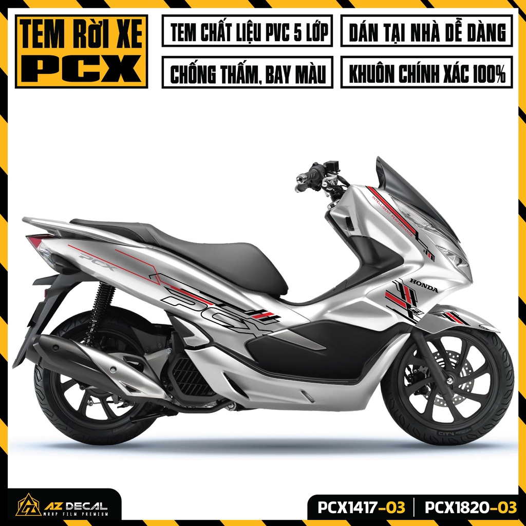 Tem Rời Dán Xe PCX Thiết Kế Cá Tính | PCX-03 | Decal Chế Dán Xe Máy PCX 125 150 160 Đời 2014 - 2020 Chống Nước Bền Màu