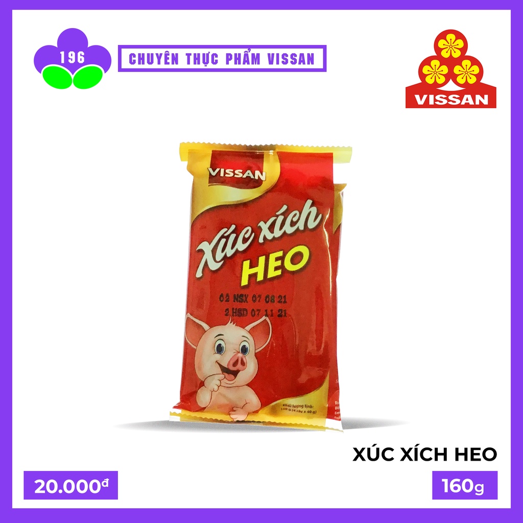 Xúc xích Heo VISSAN gói 160g (4 cây x 40g)