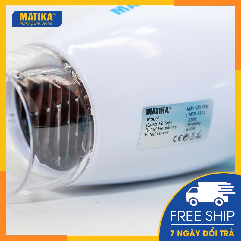 Máy Sấy Tóc Mini MATIKA 650W MTK-3312