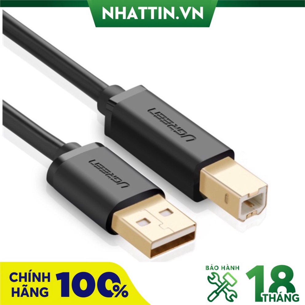 Cáp máy in USB 5m Ugreen UG-10352 đầu cáp mạ vàng - Hàng Cao Cấp