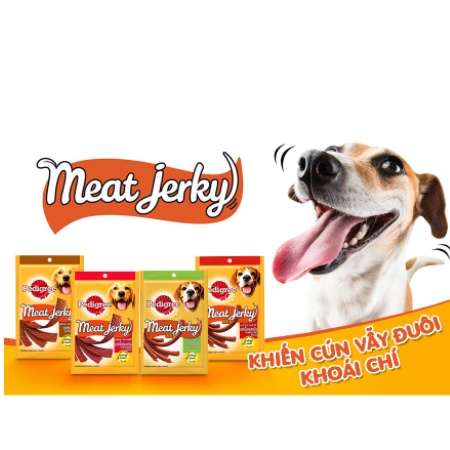 Pedigree Thức ăn vặt cho chó Meat Jerky vị gà xông khói, bò xông khói, heo muối dạng que 60g