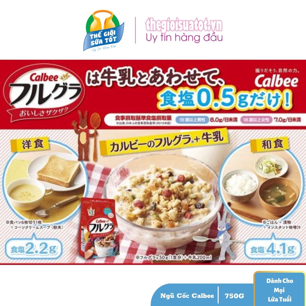 Ngũ Cốc Trái Cây Calbee Nhật Bản 750G - Ngũ Cốc Dinh Dưỡng Giảm Cân Hiệu Quả thegioisuatot