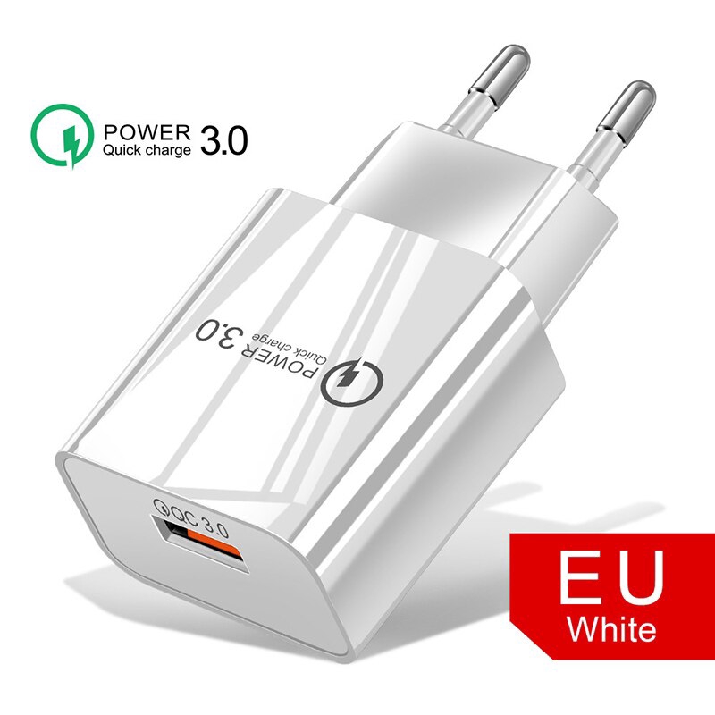 Cốc sạc USB QC3.0 đa năng 18W hỗ trợ sạc nhanh với phích cắm EU