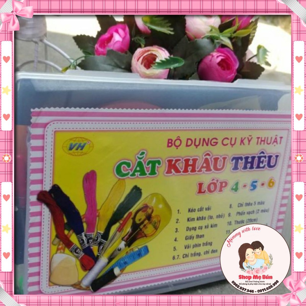 Bộ dụng cụ cắt khâu thêu lớp 4 lớp 5 lớp 6 dụng cụ kĩ thuật