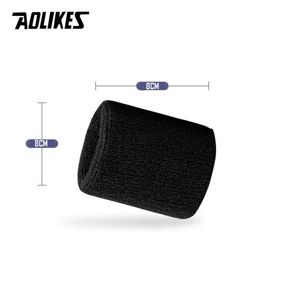 AOLIKES 1 Cặp Băng Đeo Cổ Tay Chất Liệu Cotton Thấm Hút Mồ Hôi Dành Cho Nam Và Nữ