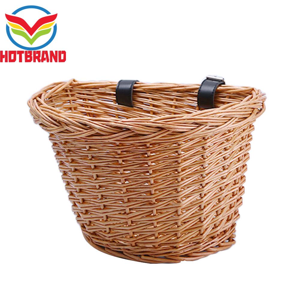 Giỏ Xe Đạp Trẻ Em Đan Bằng Sợi Liễu Gai Gắn Phía Trước Xe Đạp