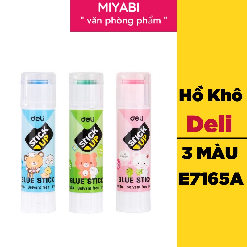 Hồ khô Deli  dùng cho văn phòng-Học sinh - An toàn cho bé tiện lợi khi sử dụng 1 lọ -E7165A-Màu Xanh dương/ Xanh lá/Hồng