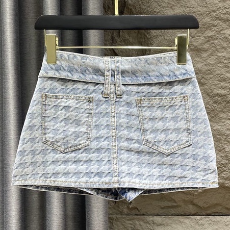 Váy denim mini lưng cao dáng ôm kích thước lớn phong cách mới mùa hè 2023