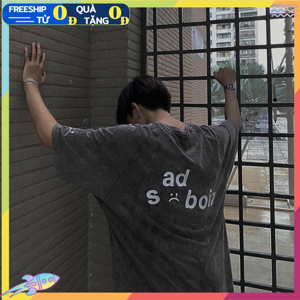 Áo sadboiz AT15 sadtagram nam nữ Tay Lỡ WASH Xám , Áo phông sadboiz chính hãng nam nữ from rộng unisex | BigBuy360 - bigbuy360.vn