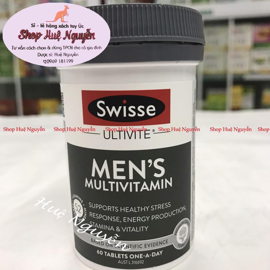 Vitamin Tổng Hợp Cho Nam, Nữ Swisse Men’s/Women's Ultivite Multivitamin của Úc lọ 60 viên, tăng sức đề kháng cho cơ thể