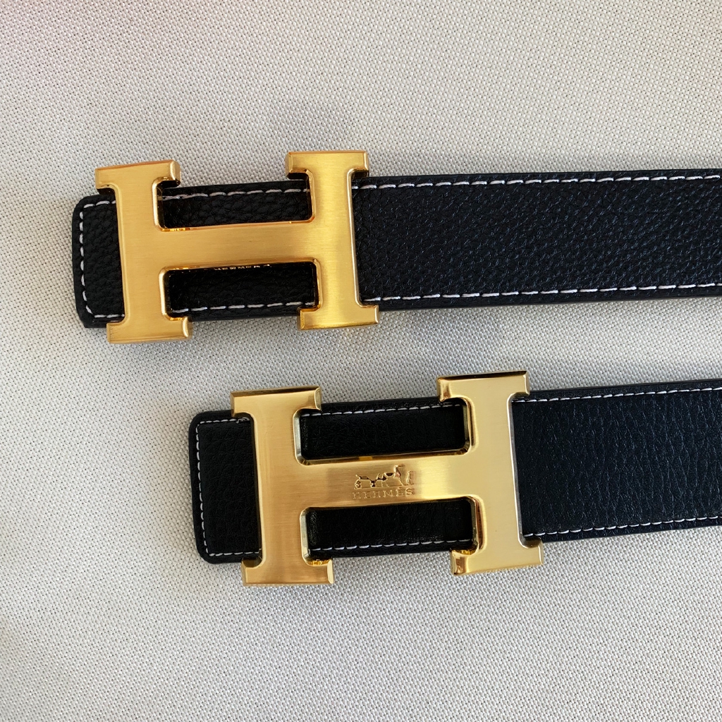 Herme Belt Thắt Lưng Da Khóa Kim Loại Mạ Vàng Sang Trọng Cho Nam Và Nữ