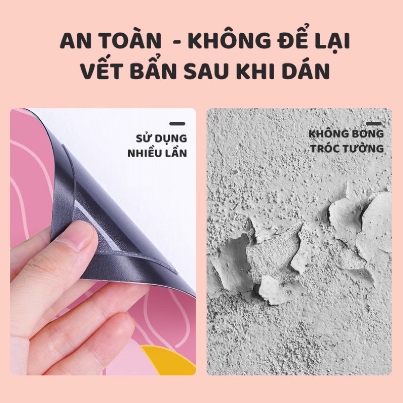 Bảng ghi chú nam châm dán tường tủ lạnh kèm sticker và phấn viết không bụi - ảnh sản phẩm 2