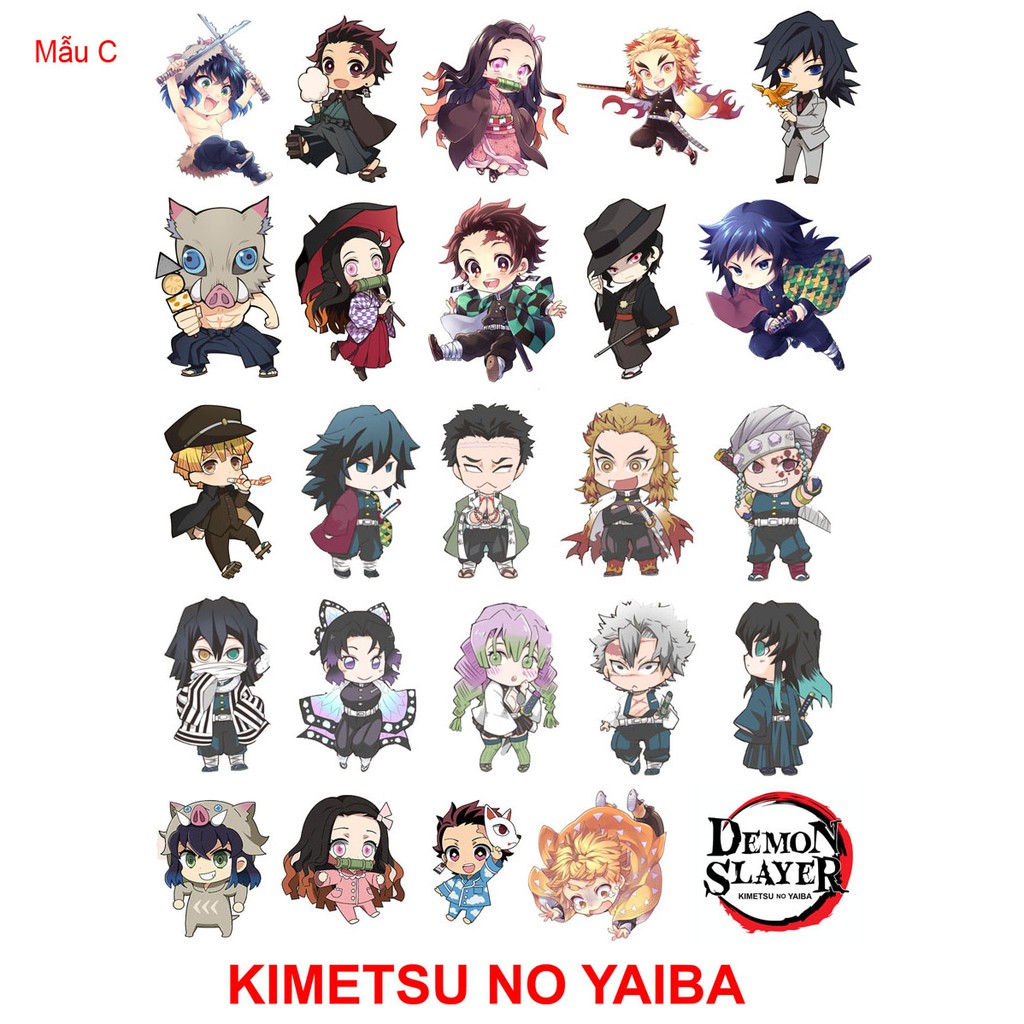 Sticker / Hình dán anime Kimetsu no yaiba (các nhân vật Trụ cột và tân Binh)