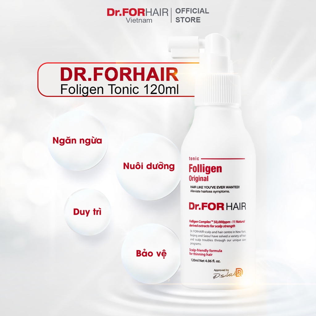 Bộ mini chăm sóc tóc, GIẢM NGỨA và MỌC TÓC của Dr.FORHAIR Folligen Plus x Tonic x Sea Salt Scaler