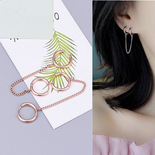 Bông Tai Khoen Tròn Đeo 2 Lỗ Titan Không Đen TT 2413 - 1 chiếc