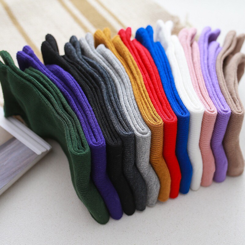 Tất nhún cổ cao Minezo vớ nữ phong cách vintage Hàn Quốc TN11