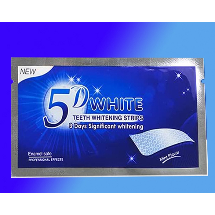Miếng dán trắng răng an toàn 5D White Teeth Whitening Strips Chuẩn Mỹ
