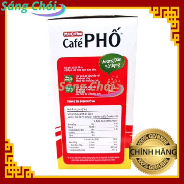 2 Hộp [2 x 10 Gói x 16g HSD 11/2023 Phiên Bản Giới Hạn] Cà Phê Đen Đá MacCoffee CaféPHỐ 2 Trong 1 Cà Phê Đen Hoà Tan