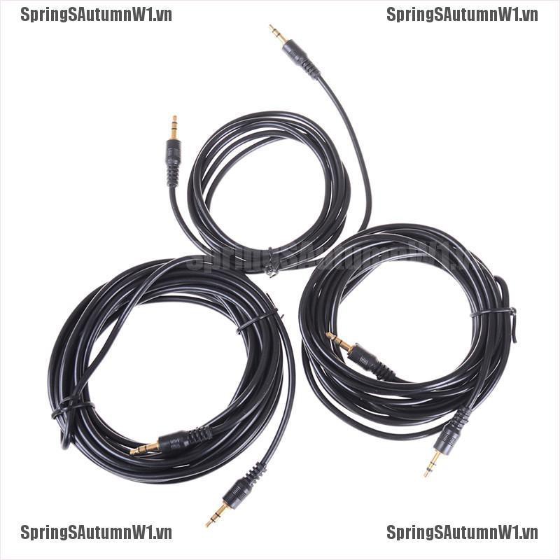 [Spring] 1.5/3/5M 3.5mm Male to 3.5mm Jack Male AUX Audio Stereo Headphone Cable [VN]