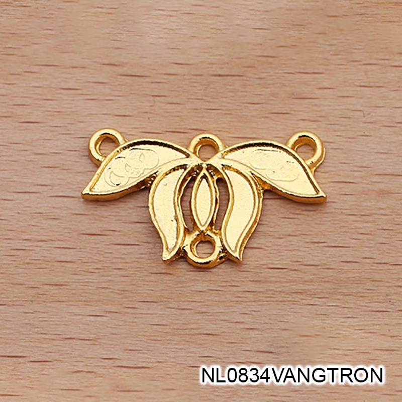 1 phiến treo họa tiết hoa sen 13*23mm - nguyên liệu làm trâm, làm trang sức