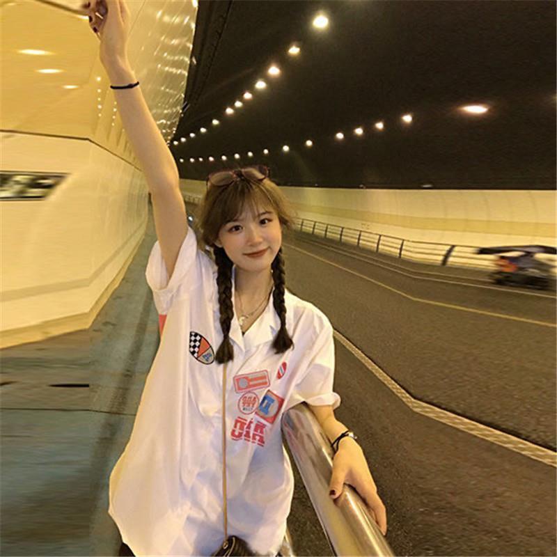 Áo Sơ Mi Ngắn Tay Dáng Rộng Thời Trang Mùa Hè Dành Cho Nữ Sinh