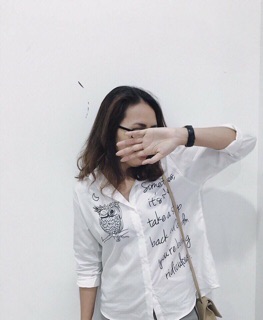 Áo Sơ mi oversize in họa tiết con cú